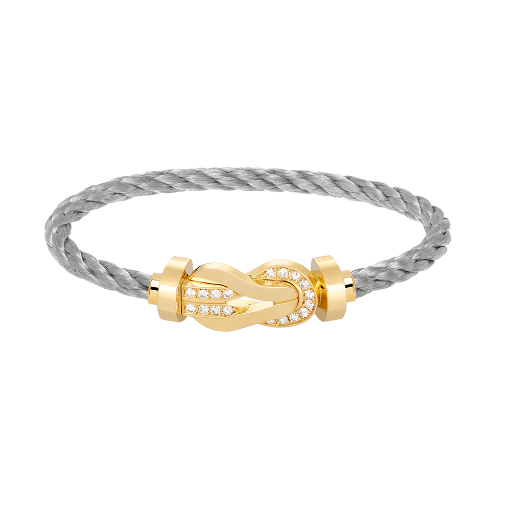 TimiCHANCE LARGE 8 FIGURE BUCKLE HALF DIAMOND BRACELET GOLD
