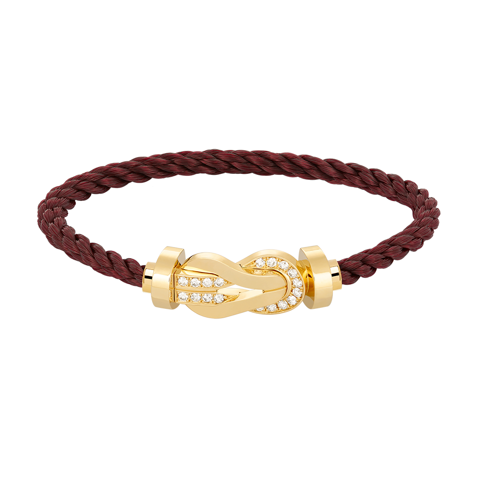 TimiCHANCE LARGE 8 FIGURE BUCKLE HALF DIAMOND BRACELET GOLD