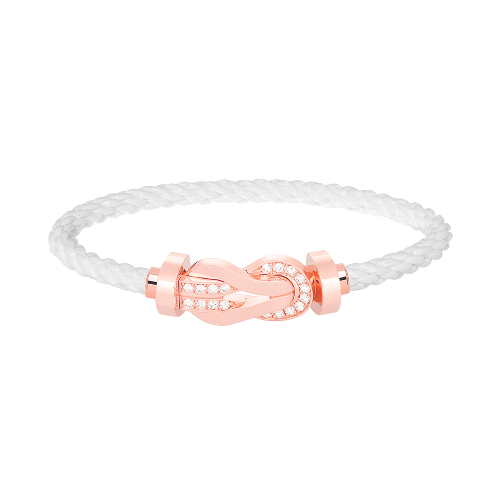 TimiCHANCE LARGE 8 FIGURE BUCKLE HALF DIAMOND BRACELET ROSE GOLD