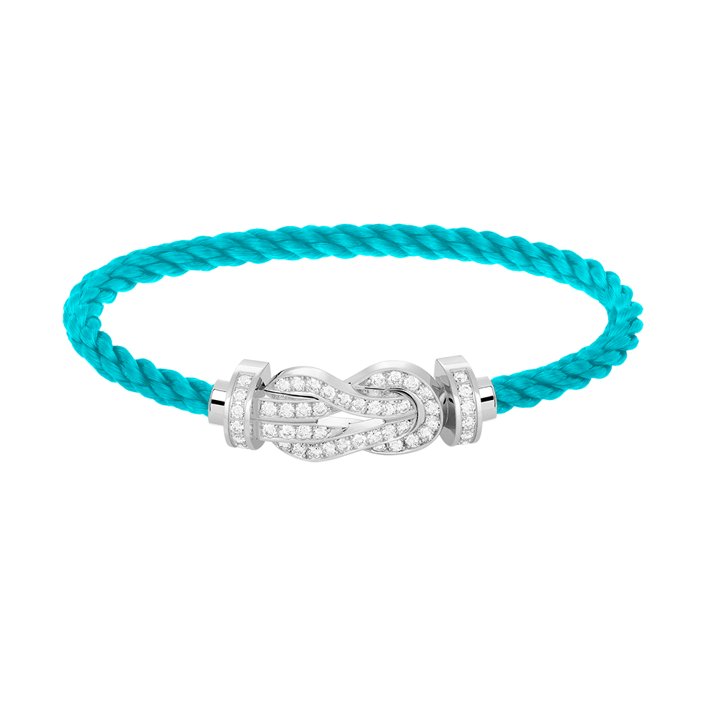 TimiCHANCE LARGE 8 FIGURE BUCKLE FULL DIAMOND BRACELET SILVER