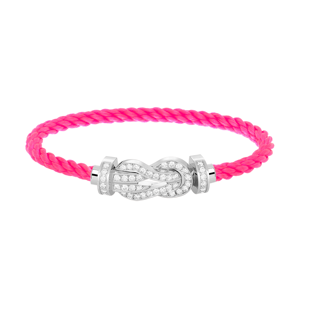 TimiCHANCE LARGE 8 FIGURE BUCKLE FULL DIAMOND BRACELET SILVER