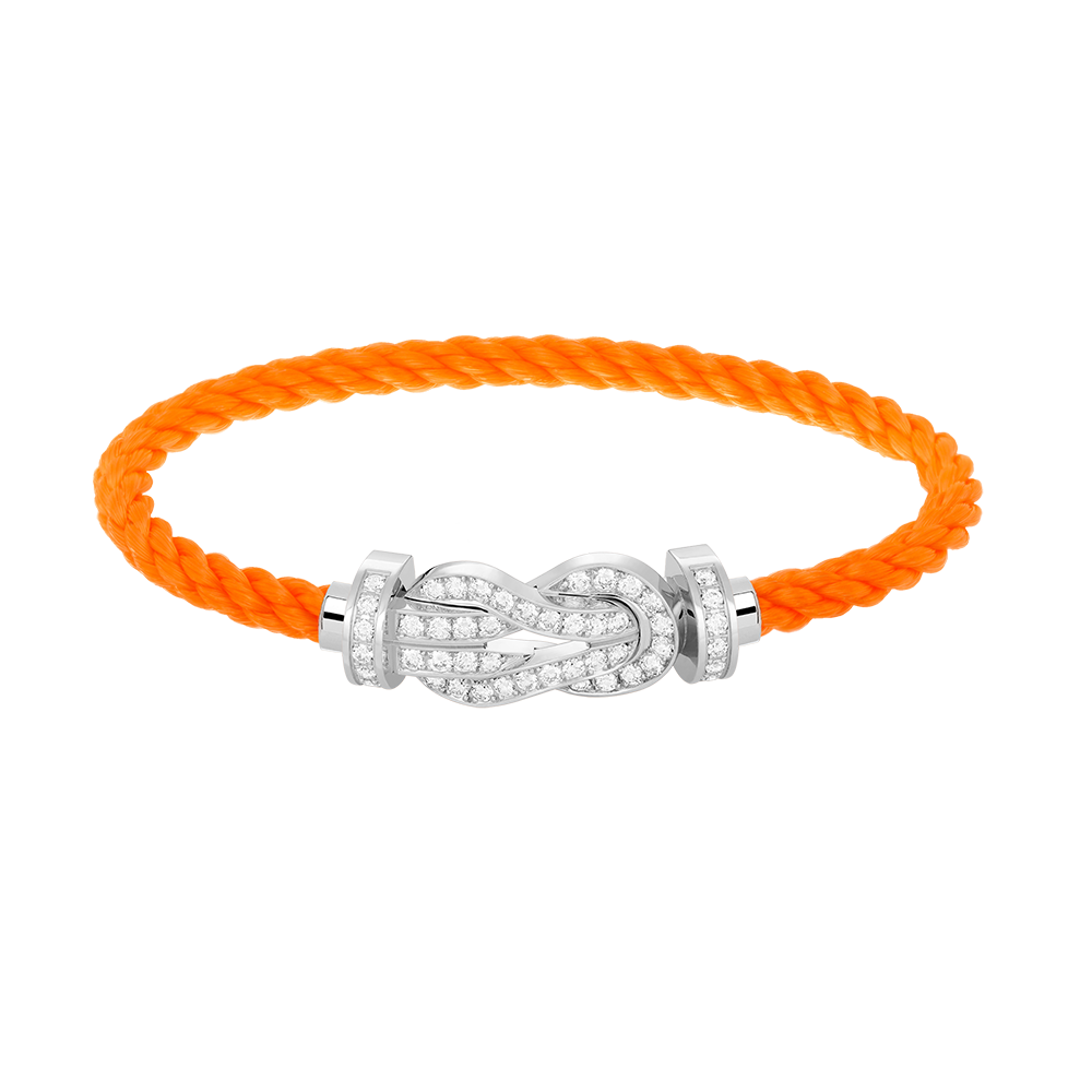 TimiCHANCE LARGE 8 FIGURE BUCKLE FULL DIAMOND BRACELET SILVER