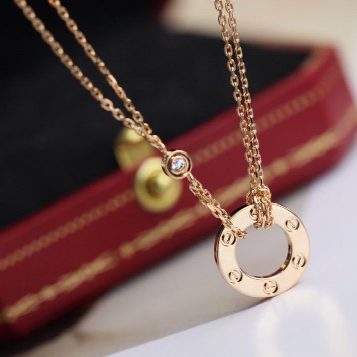 TimiLOVE NECKLACE ADJUSTABLE ROSE GOLD 2 DIAMOND