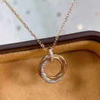 TimiTRINITY NECKLACE SILVER GOLD PINK GOLD DIAMONDS