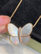 TimiBUTTERFLY GOLD MOP DIAMOND NECKLACE