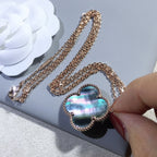 TimiCLOVER 25MM GOLD DARK MOP BIG CLOVER NECKLACE