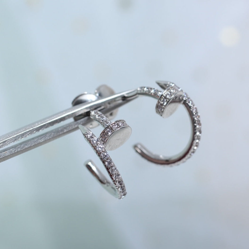 TimiJUSTE EARRINGS 12.75MM SILVER DIAMOND