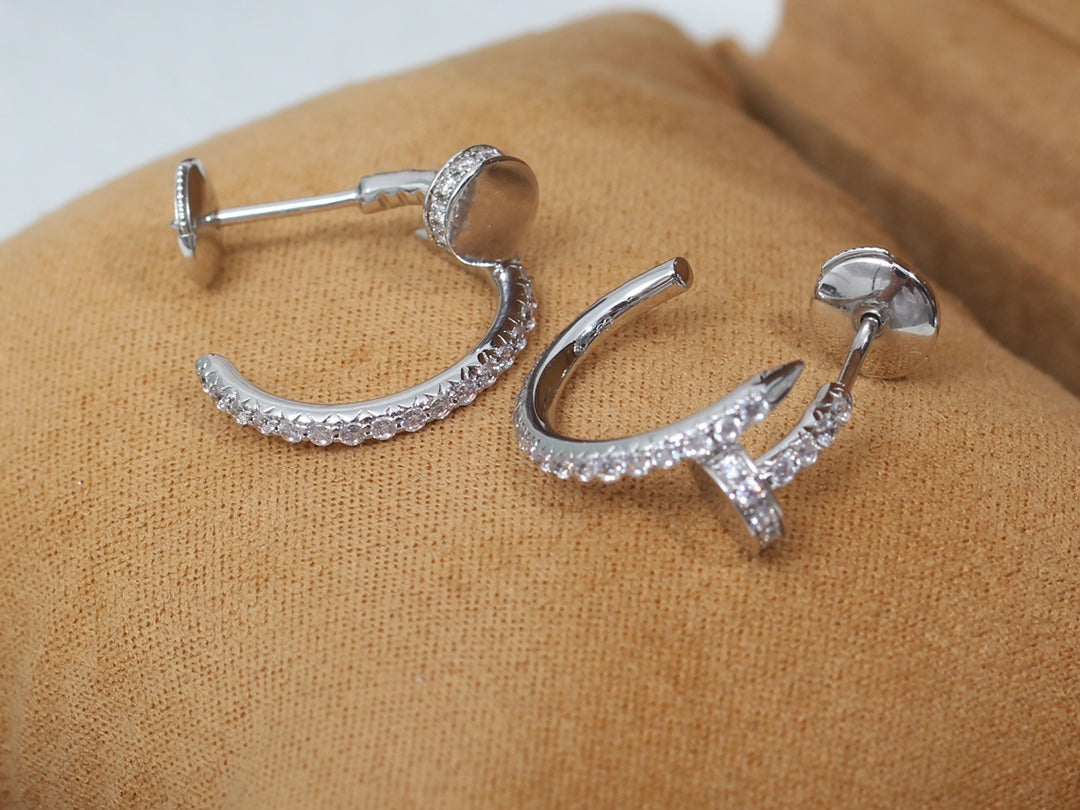 TimiJUSTE EARRINGS 12.75MM SILVER DIAMOND