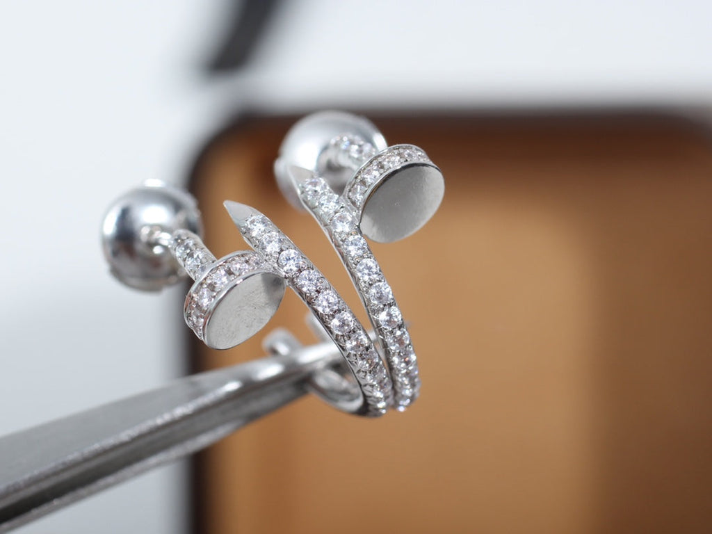 TimiJUSTE EARRINGS 12.75MM SILVER DIAMOND