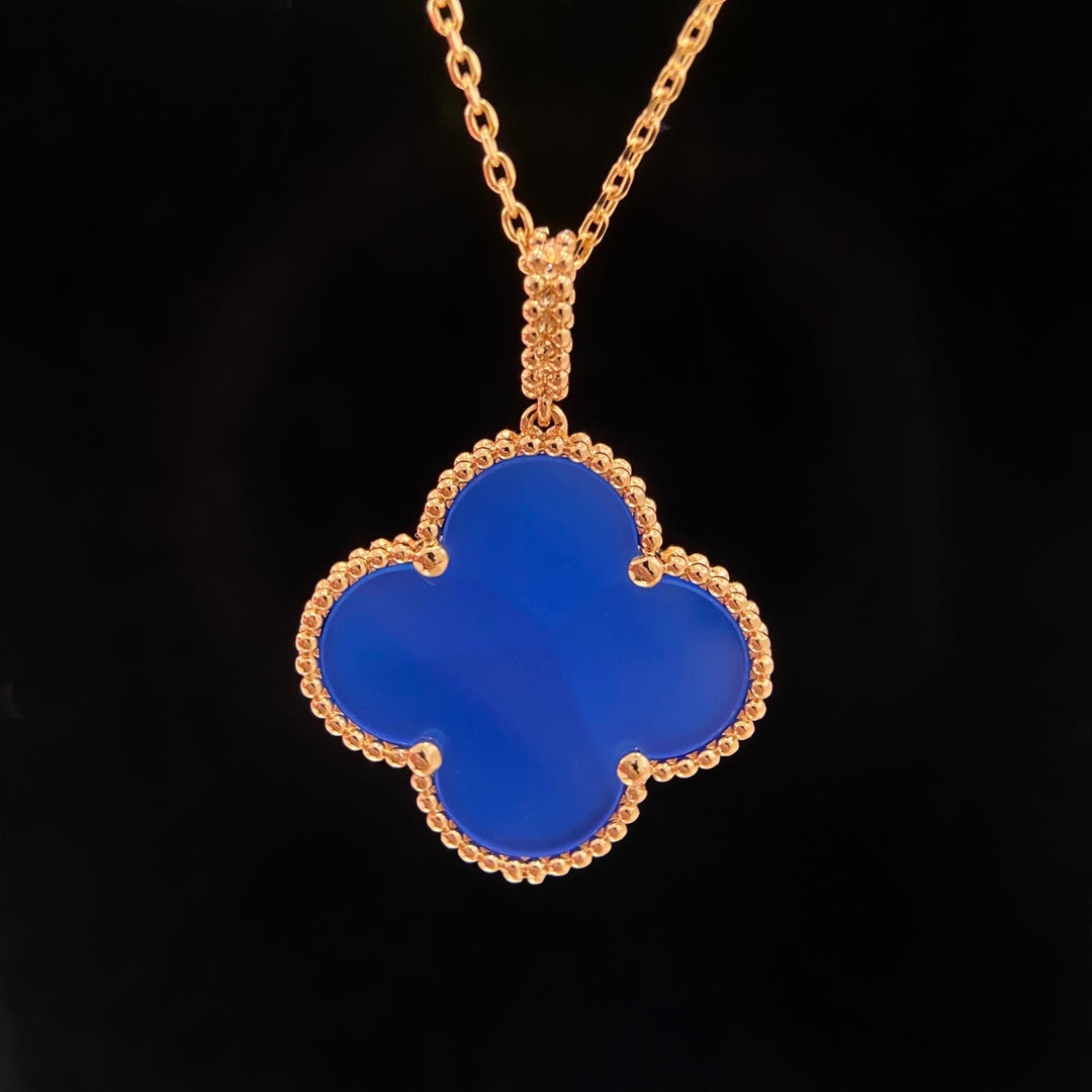 TimiCLOVER 25MM NECKLACE TURQUOISE ROSE GOLD