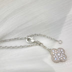 TimiCLOVER 5 MOTIFS SILVER DIAMONDS NECKLACE