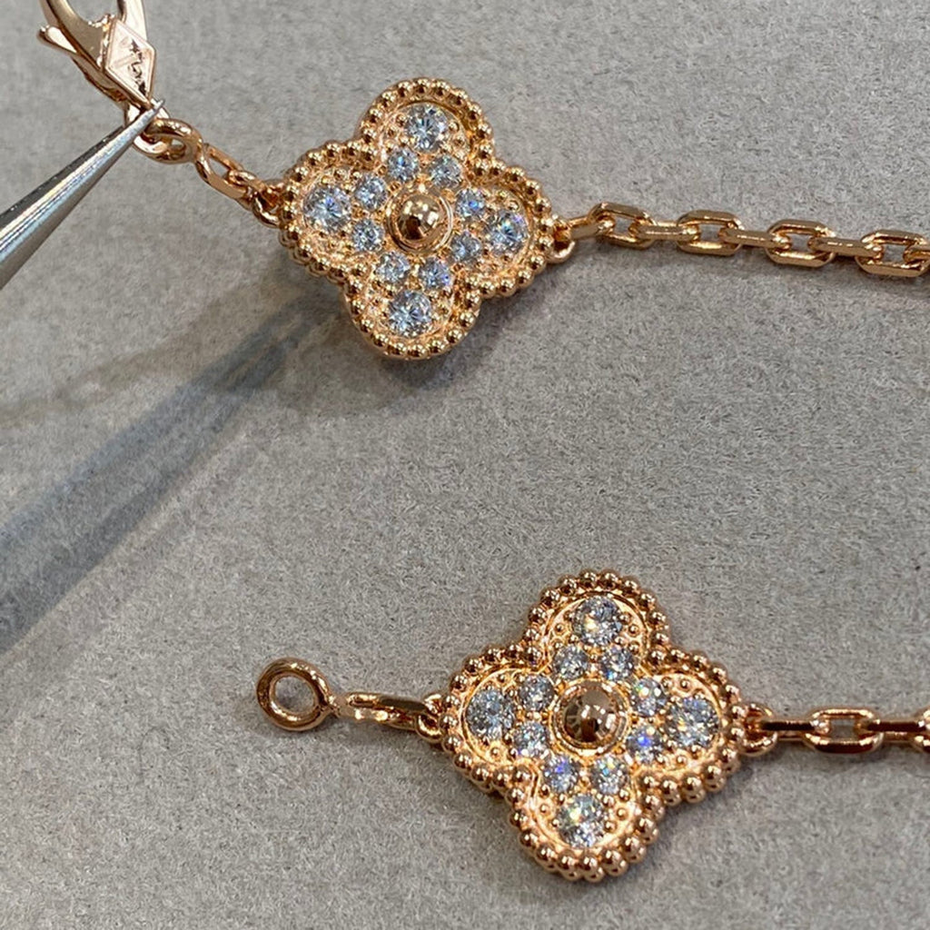 [Timi] New  CLOVER 5 MOTIF FULL DIAMOND BRACELET COLLECTION