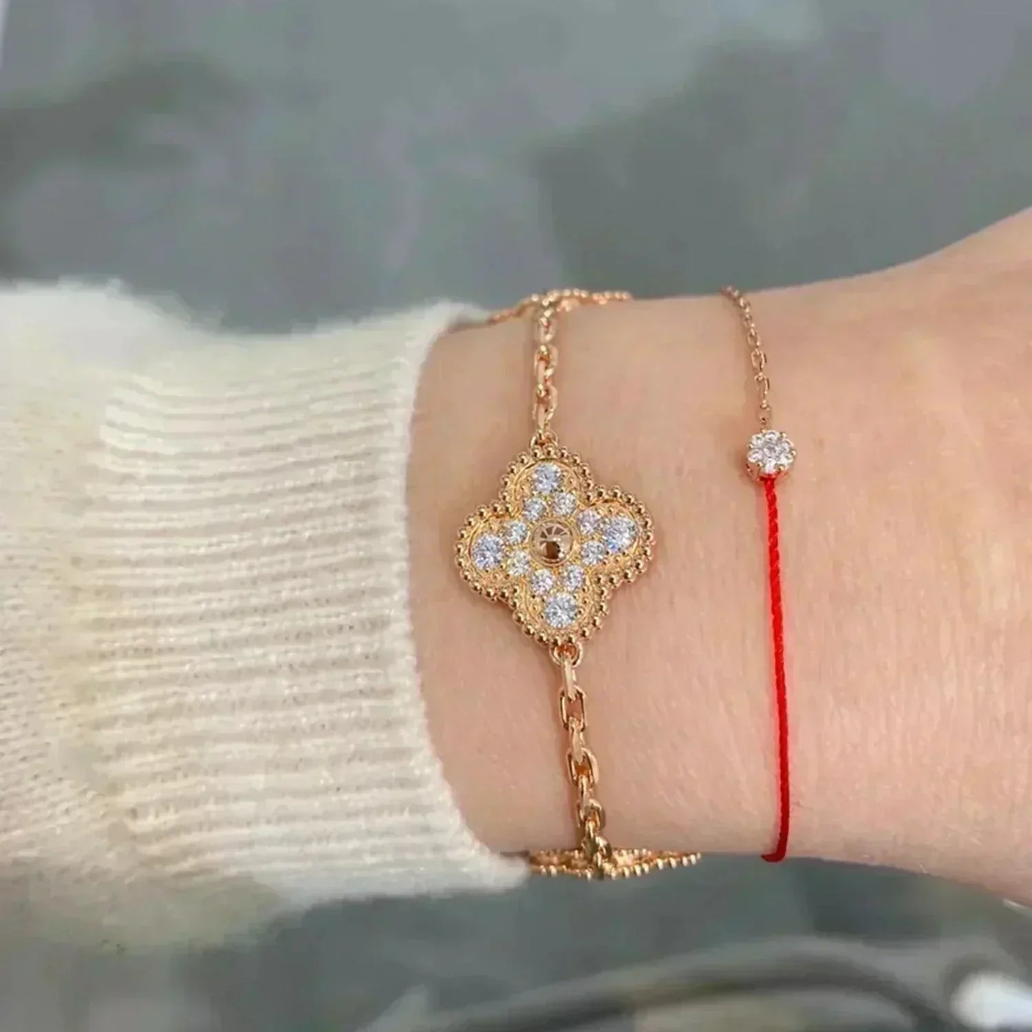 [Timi] New  CLOVER 5 MOTIF FULL DIAMOND BRACELET COLLECTION
