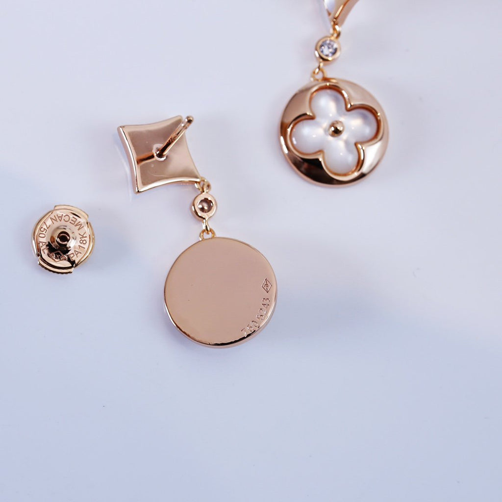 TimiSTAR AND SUN PINK GOLD MOP DROP EARRINGS