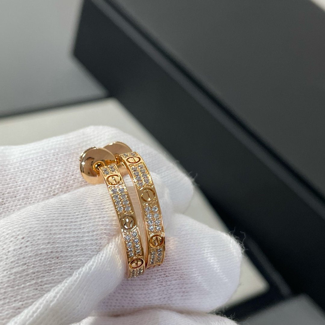 TimiLOVE DIAMOND PINK GOLD HOOP EARRINGS