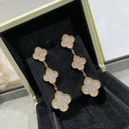 TimiCLOVER 3 MOTIFS DIAMOND PAVED ROSE GOLD EARRINGS