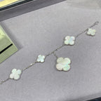 ¡®Timi¡¯CLOVER 5 MOTIF WHITE MOP SILVER BRACELET