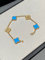 [Timi]New CLOVER 5 MOTIF BLUE AGATE BRACELET COLLECTION