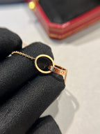 TimiLOVE NECKLACE DOUBLE RING PINK GOLD