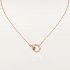 TimiLOVE 7.6MM NECKLACE ROSE GOLD AND SILVER  FULL DIAMOND