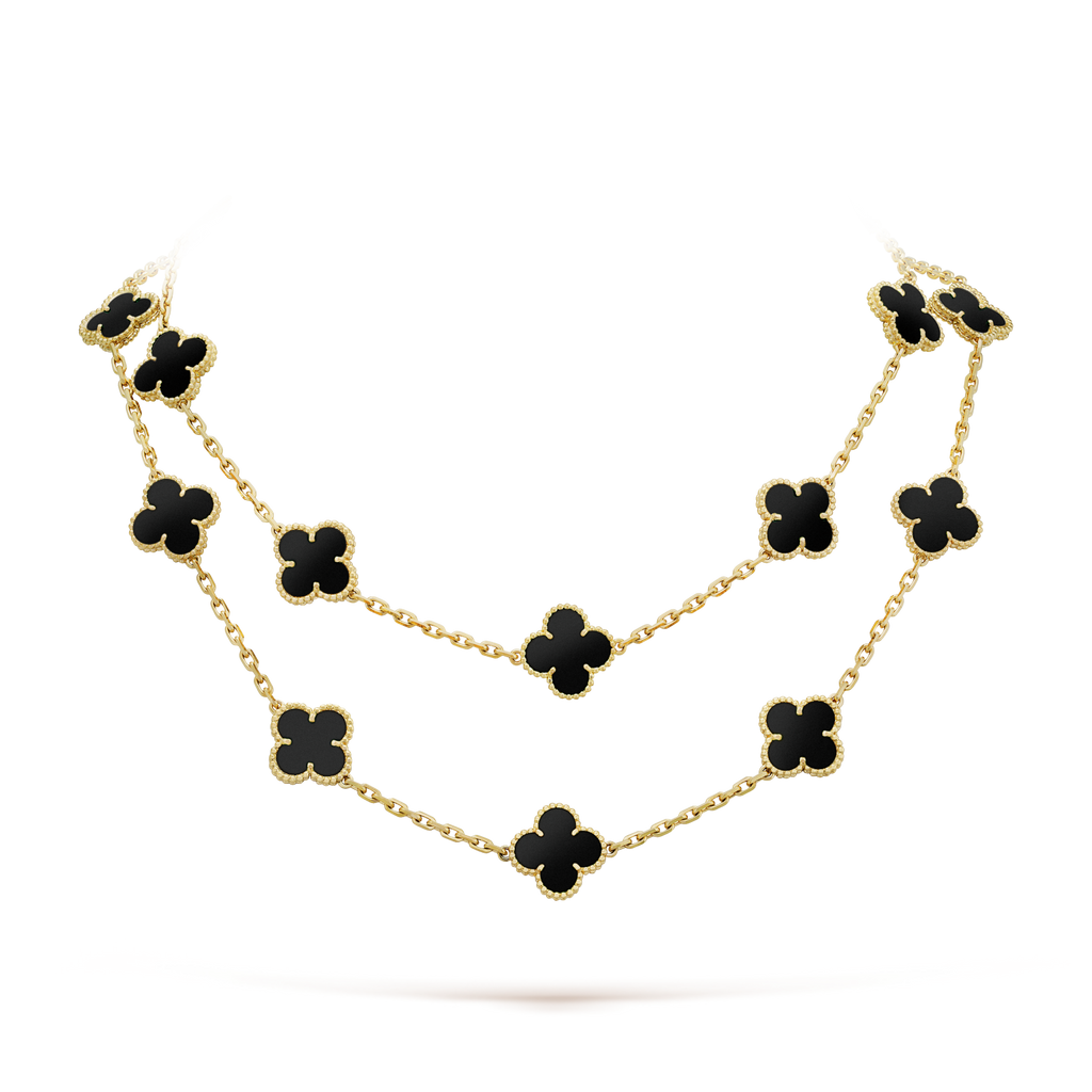 TimiCLOVER 20 MOTIFS ONYX NECKLACE