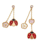 ¡®Timi¡¯LUCKY LADYBUG WHITE MOP EARRINGS