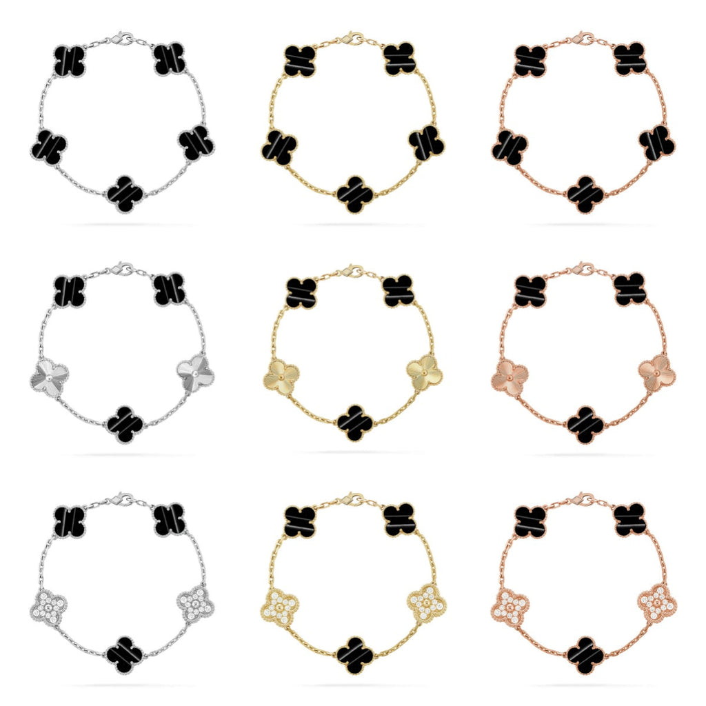 [Timi]New  CLOVER 5 MOTIF PULSAR STONE BRACELET COLLECTION