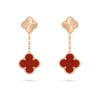 TimiCLOVER 2 MOTIF  LASER CARNELIAN EARRINGS