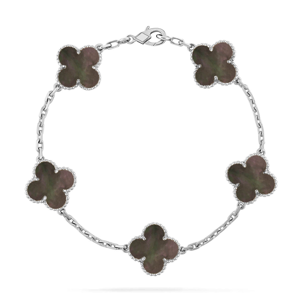 [Timi]New  CLOVER 5 MOTIF GRAY MOP BRACELET COLLECTION