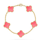 [Timi]New  CLOVER 5 MOTIFS  PINK MOP BRACELET COLLECTION