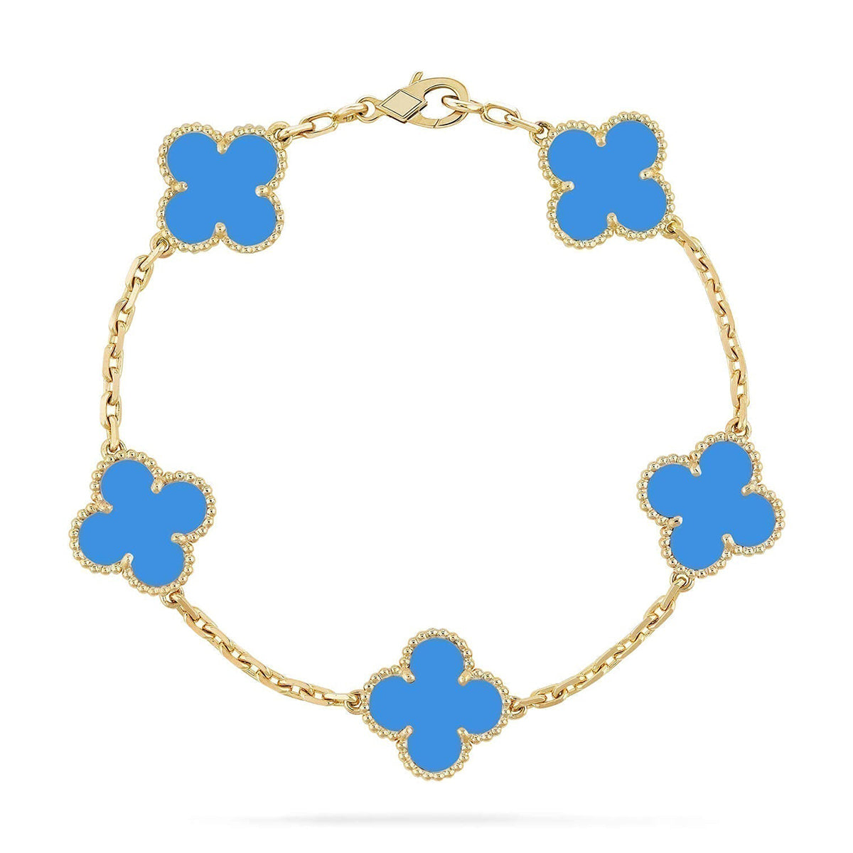 [Timi]New CLOVER 5 MOTIF BLUE AGATE BRACELET COLLECTION