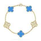 [Timi]New CLOVER 5 MOTIF BLUE AGATE BRACELET COLLECTION