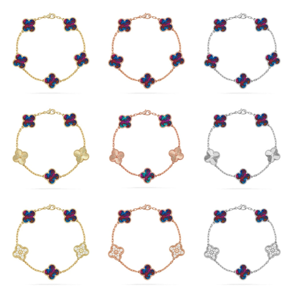 [Timi]New  CLOVER 5 MOTIF ONYXS BRACELET COLLECTION