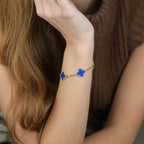 [Timi]New CLOVER 5 MOTIF BLUE AGATE BRACELET COLLECTION