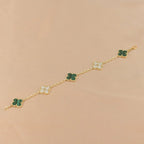 [Timi]New  CLOVER 5 MOTIF MALACHITE BRACELET COLLECTION