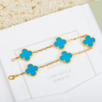 [Timi]New  CLOVER 5 MOTIF TURQUOISE BRACELET COLLECTION