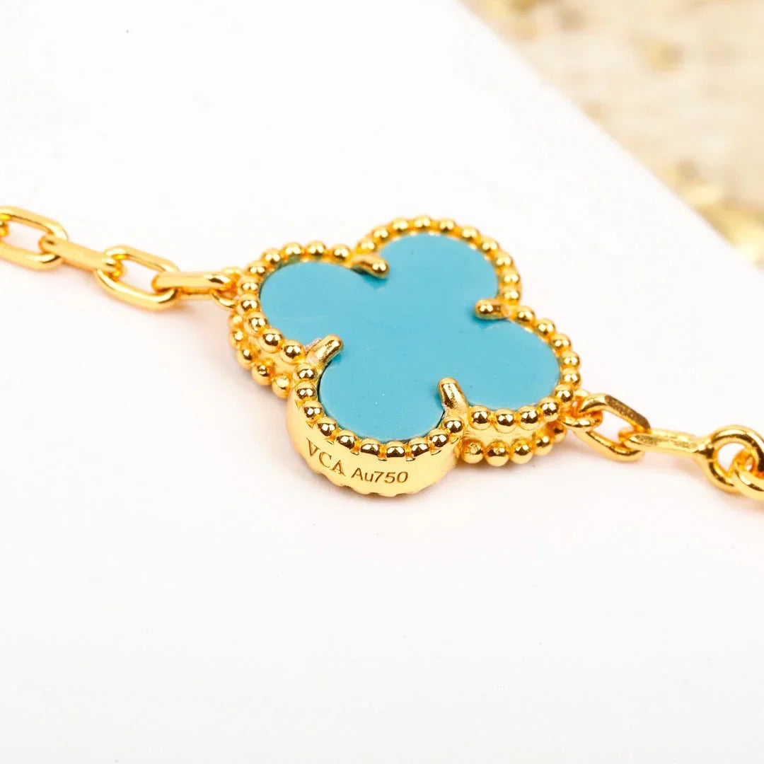 [Timi]New  CLOVER 5 MOTIF TURQUOISE BRACELET COLLECTION