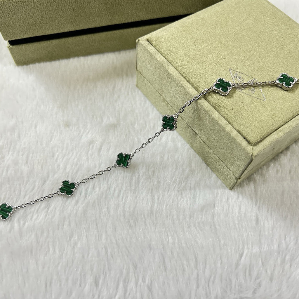 [¡®Timi¡¯]CLOVER 6 MOTIF MALACHITE BRACELET