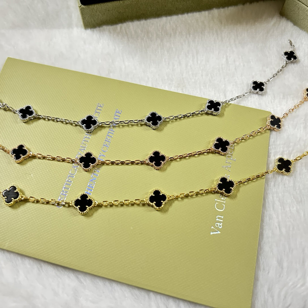 [¡®Timi¡¯]CLOVER 6 MOTIF  ONYXS BRACELET