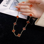 TimiCLOVER 10 MOTIFS CARNELIAN NECKLACE