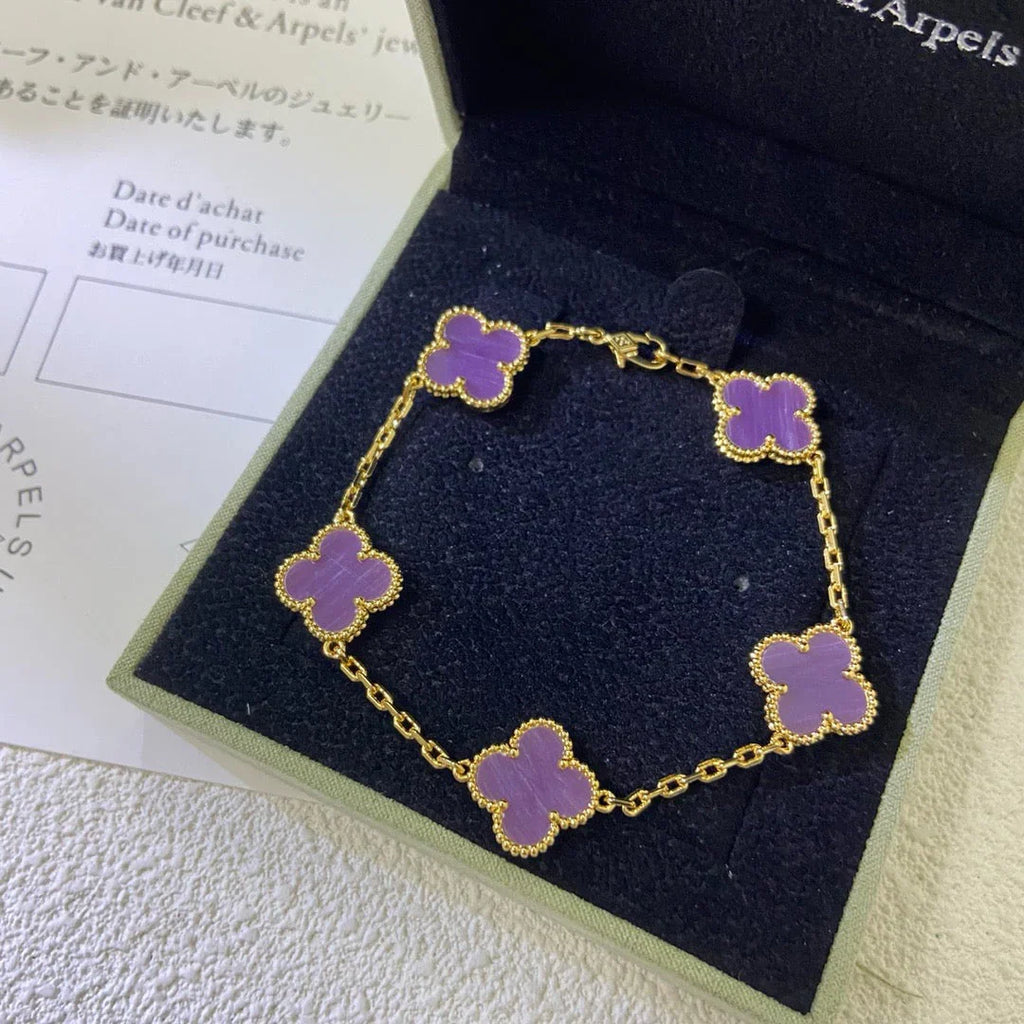 [Timi]New  CLOVER 5 MOTIF VIOLET BRACELET COLLECTION