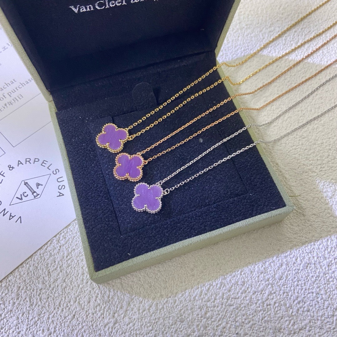 TimiCLOVER 15MM  PURPLE VIOLET NECKLACE