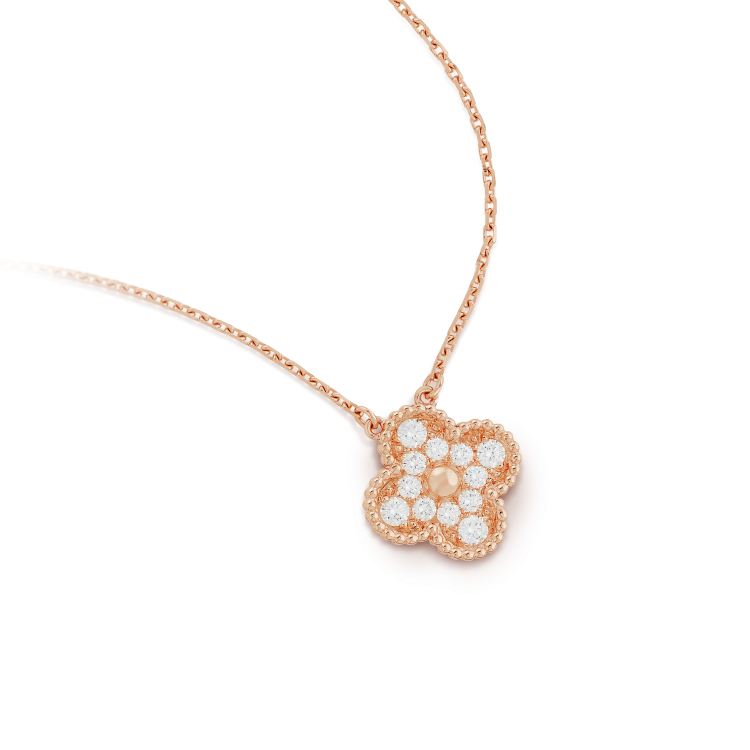 TimiCLOVER 15MM DIAMOND SINGLE FLOWER NECKLACE