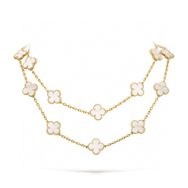 TimiCLOVER 20 MOTIFS WHITE MOP NECKLACE