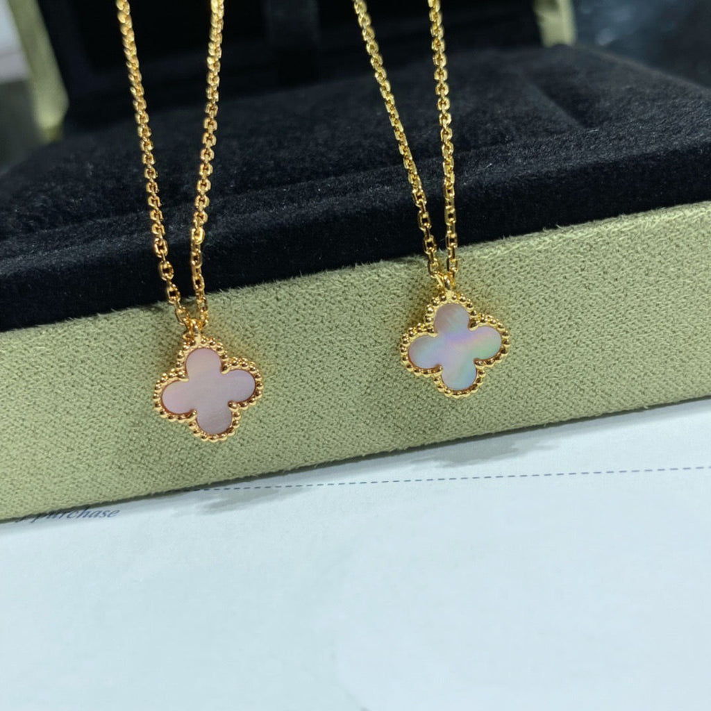TimiCLOVER 15MM PINK MOTHER-OF-PEARL SINGLE FLOWER NECKLACE