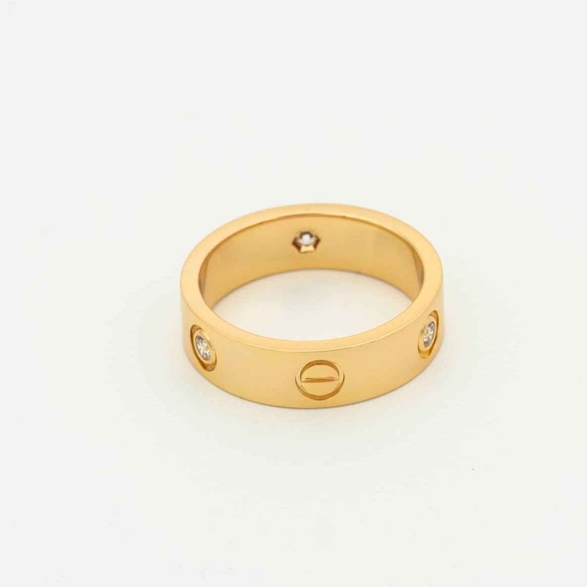 TimiLOVE RING 5.5MM 3 DIAMONDS PINK GOLD