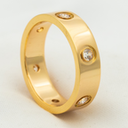 TimiLOVE RING 5.5MM 6 DIAMONDS PINK GOLD