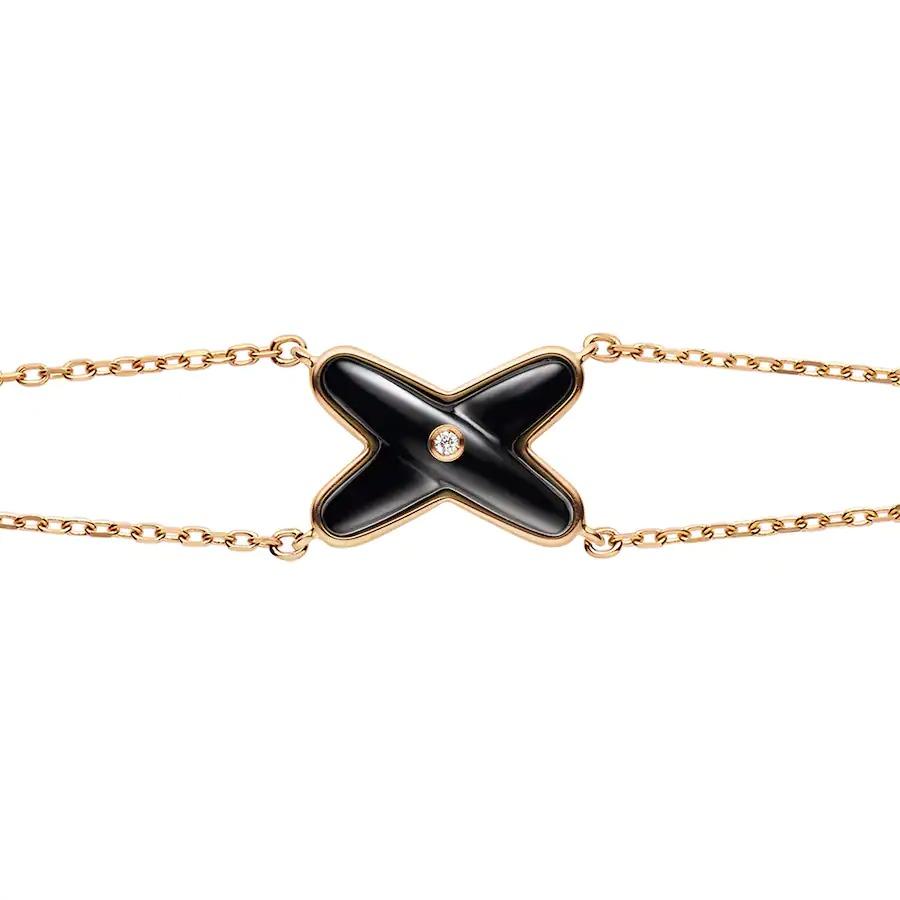 TimiJEUX BRACELET ONYX PINK GOLD 1 DIAMOND