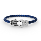TimiFORCE LARGE HORSESHOE BLACK WHITE DIAMOND BRACELET SILVER