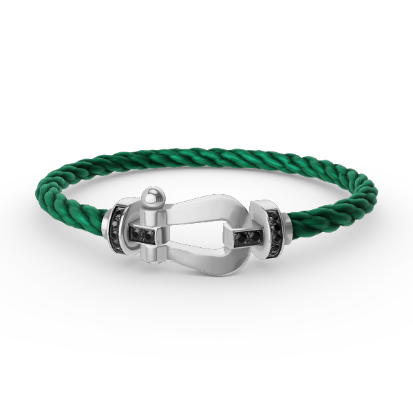 TimiFORCE LARGE HORSESHOE BLACK DIAMOND BRACELET SILVER
